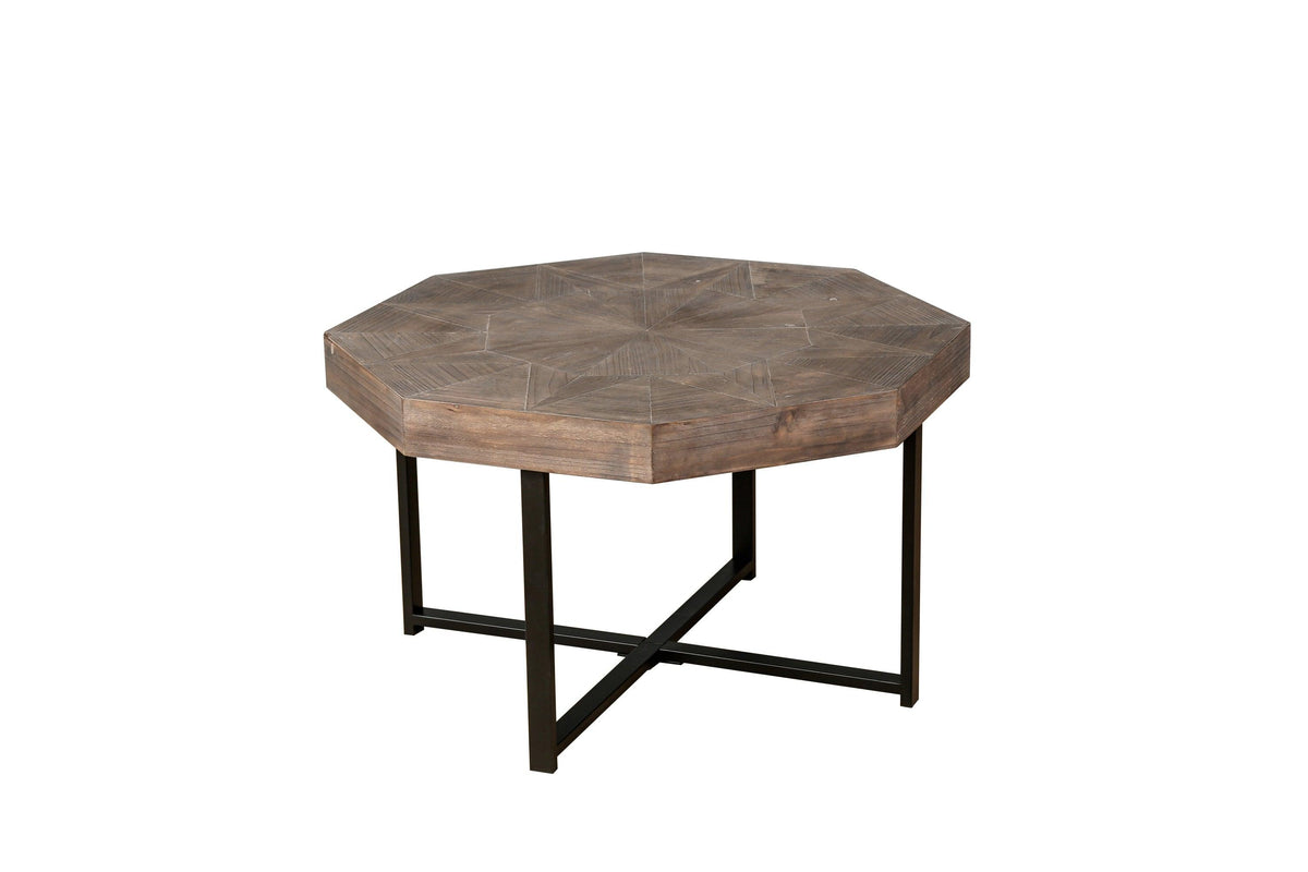 Wood Octagonal Vintage Patchwork Craft Farmhouse Wooden Tabl