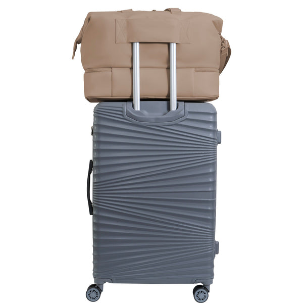 Max Studio Sport Nylon & Faux Leather Drop Bottom Duffel Bag