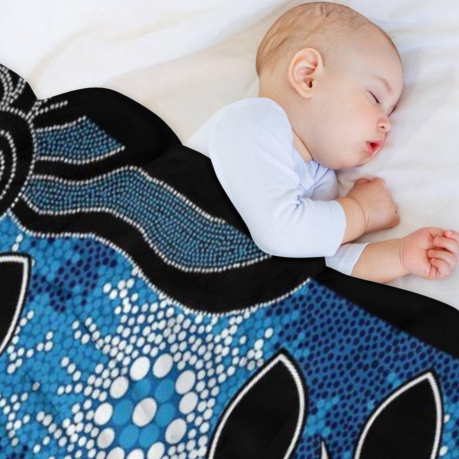 Authentic Aboriginal Art  - Sea Turtles Throw Blanket