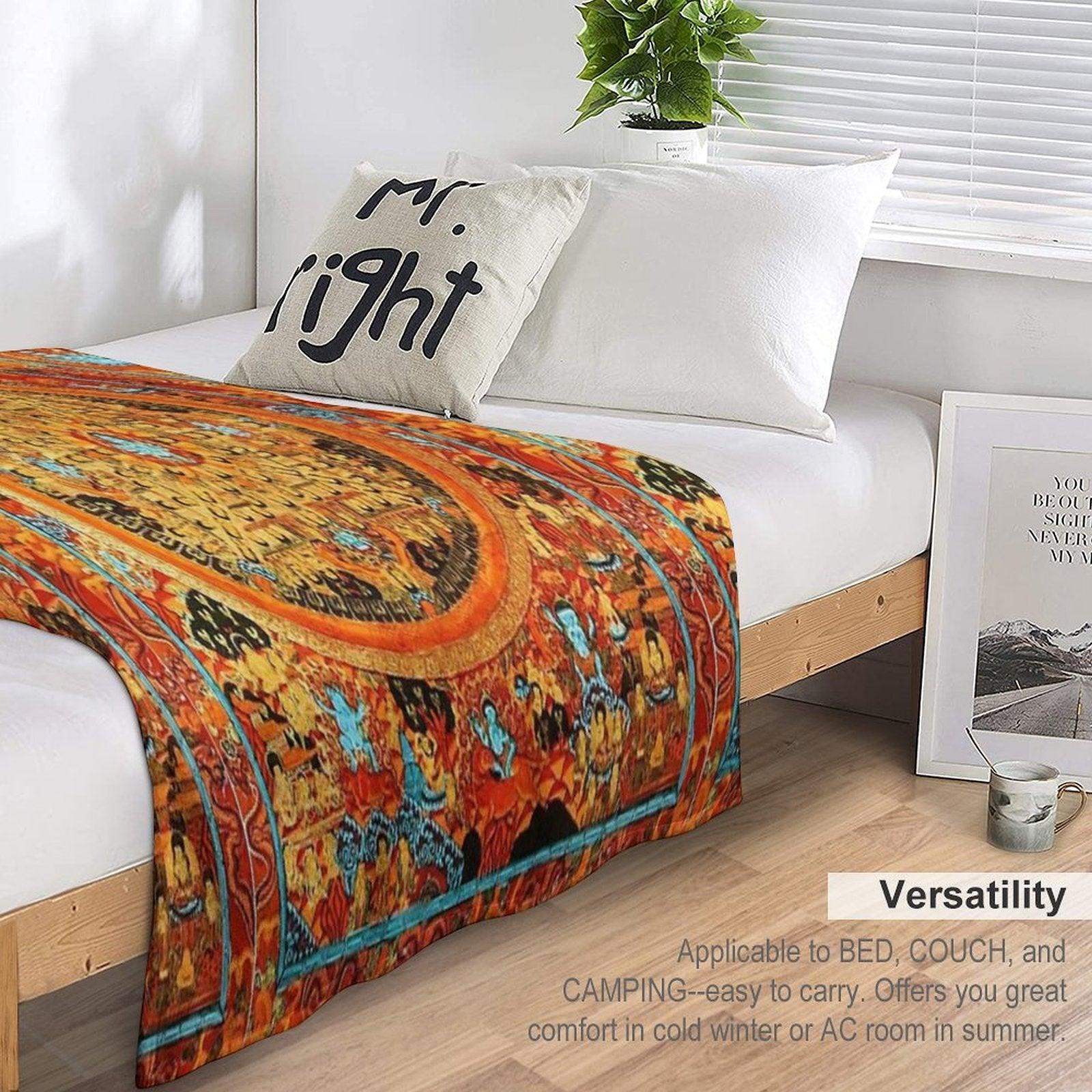 Buddhist Mandala Ashta Bhairava Thangka 45 Throw Blanket
