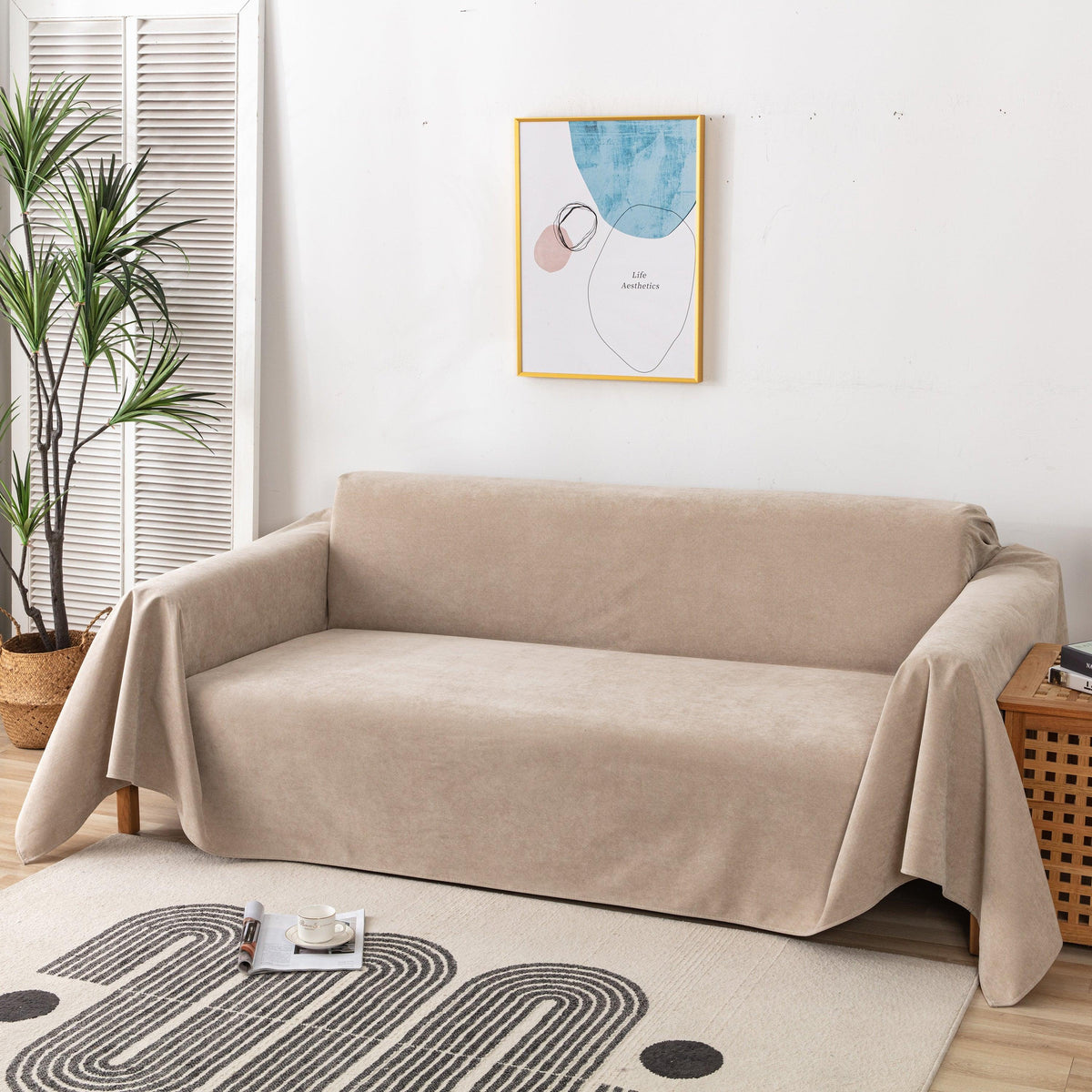 Waterproof Scratch-Resistant Furniture Covers for Pets, Non-Slip Couch Cover Throw