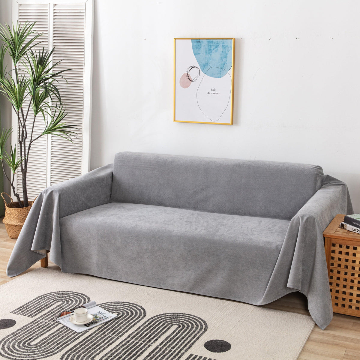 Waterproof Scratch-Resistant Furniture Covers for Pets, Non-Slip Couch Cover Throw