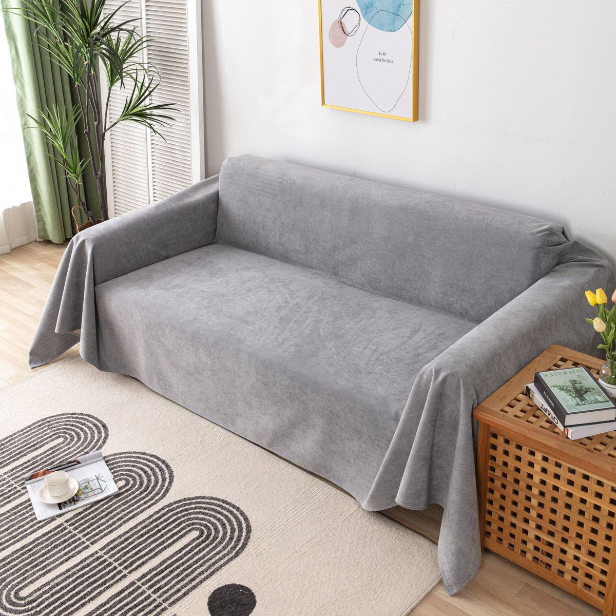 Waterproof Scratch-Resistant Furniture Covers for Pets, Non-Slip Couch Cover Throw