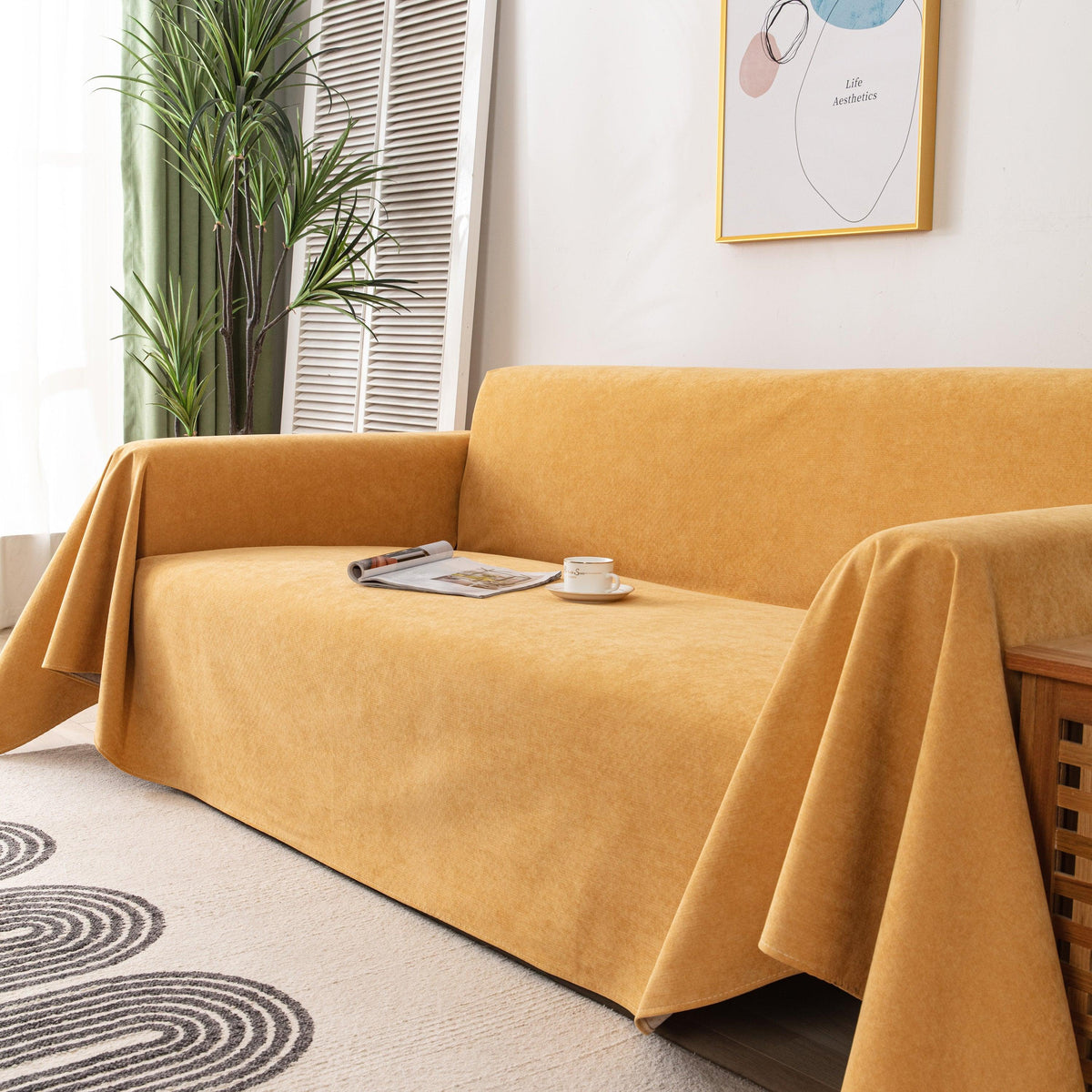 Waterproof Scratch-Resistant Furniture Covers for Pets, Non-Slip Couch Cover Throw