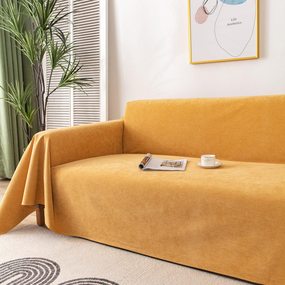 Waterproof Scratch-Resistant Furniture Covers for Pets, Non-Slip Couch Cover Throw