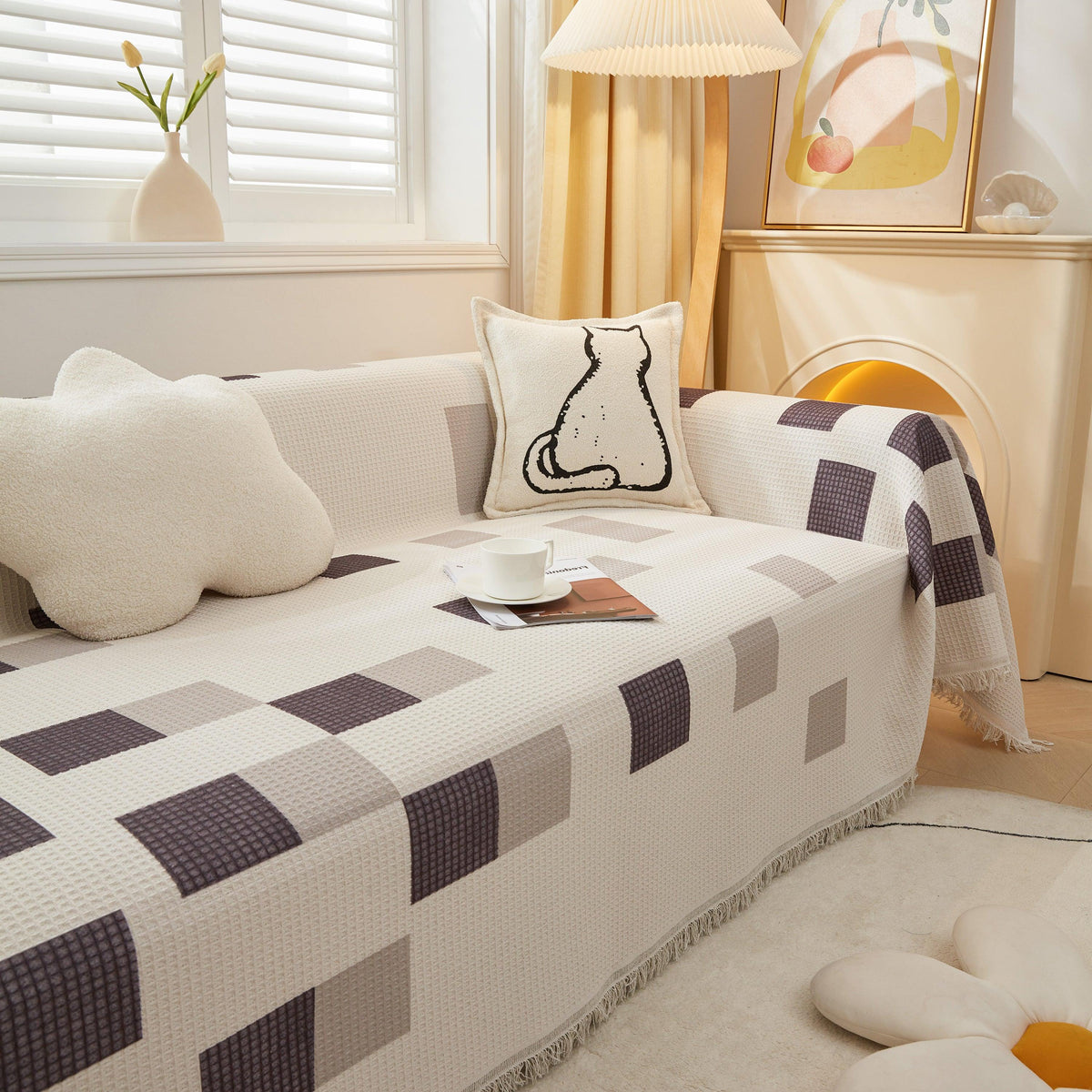 High-Quality Fabric Non-Slip Sofa Cover Throw, Throw Blankets for Couch, Furniture Covers for Pets