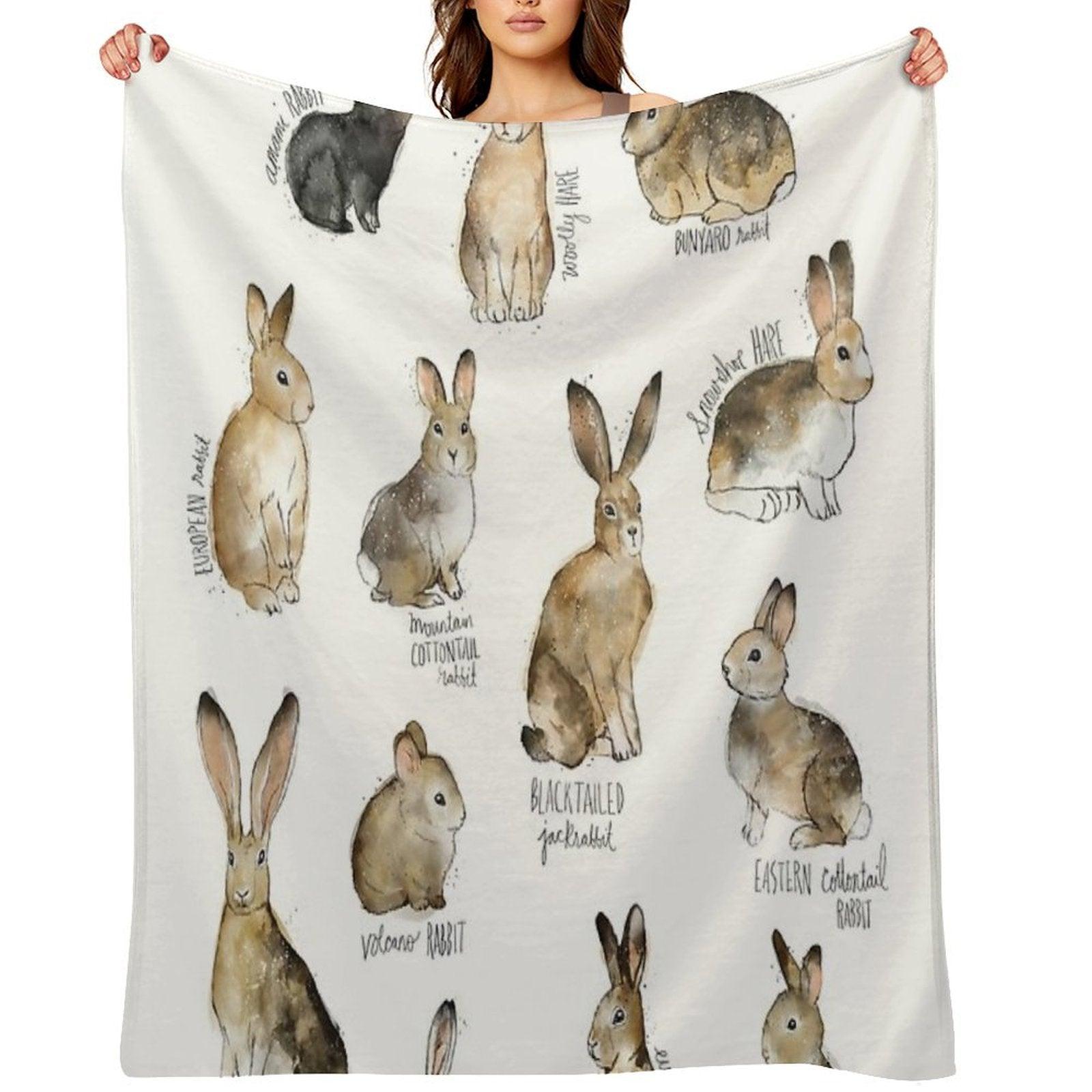 Rabbits & Hares Throw Blanket