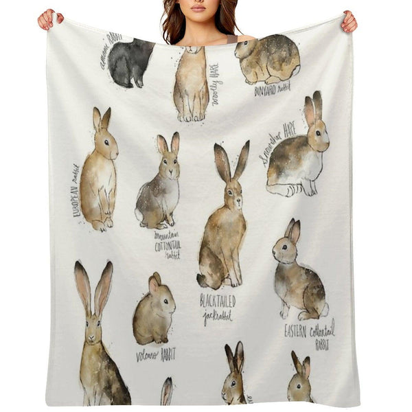 Rabbits & Hares Throw Blanket