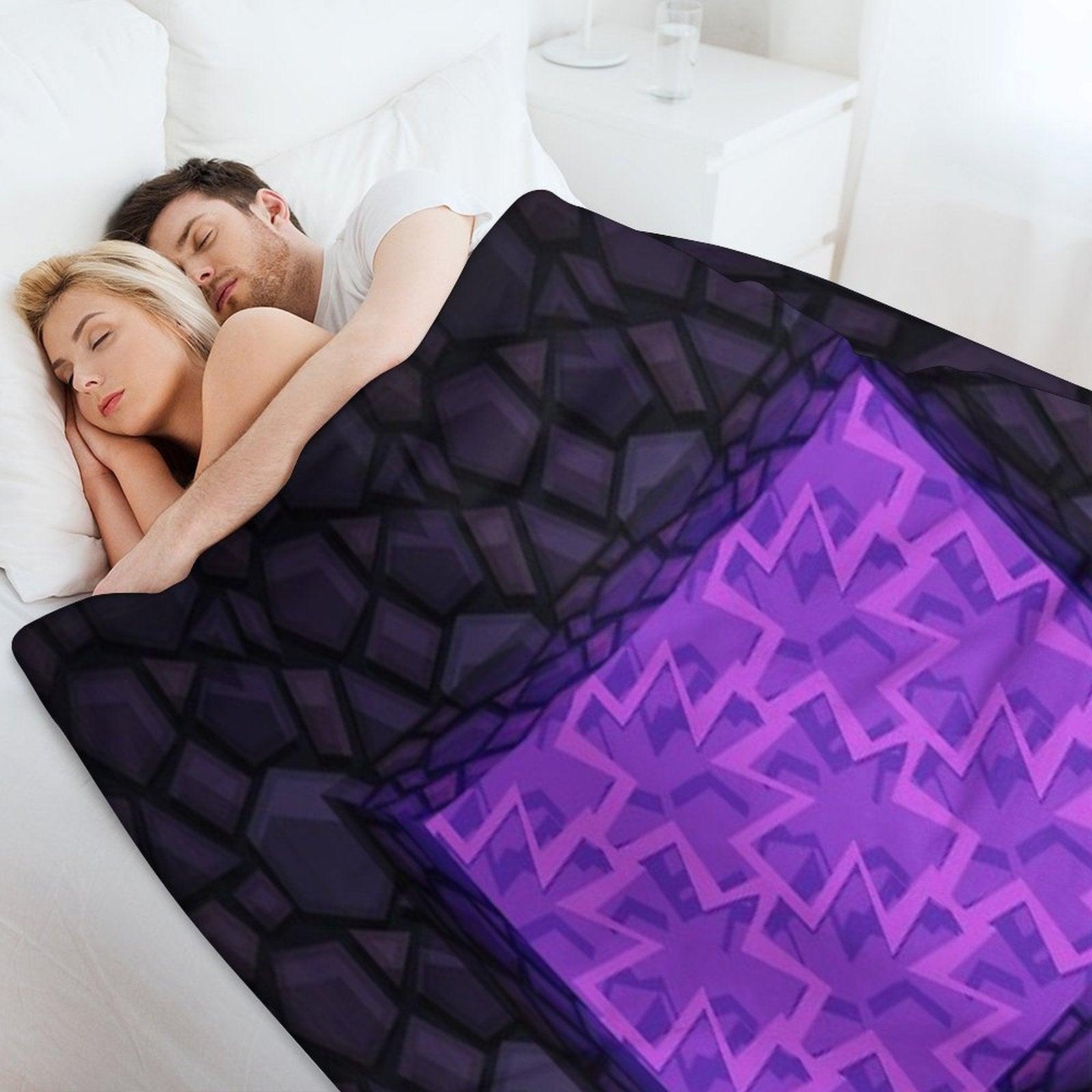 Obsidian Nether Portal - PureBDcraft Throw Blanket