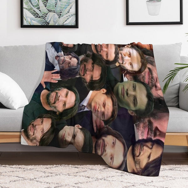 Keanu Reeves Photo Collage Premium Throw Blanket
