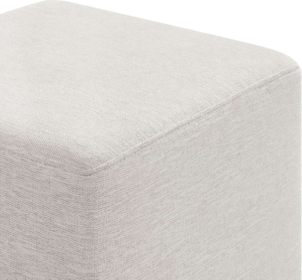 Callum 17 Inch Ivory Square Hand crafted Textured Woven Ottoman