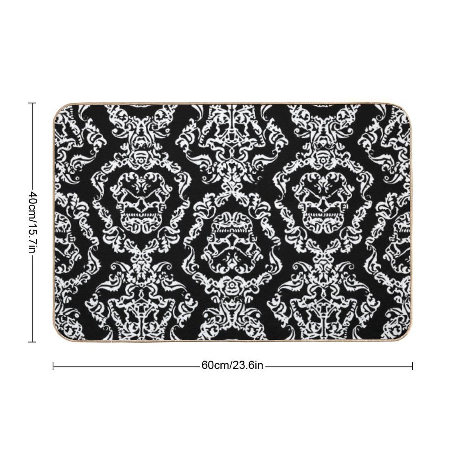 Imperial Mural Black Bath Mat