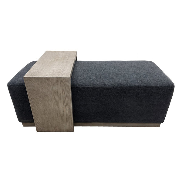 Peggy Bench/Cocktail Ottoman With Table - Dark Grey
