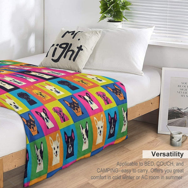 Fun And Colorful Pet Pattern Design Anti-pilling Throw Blanket