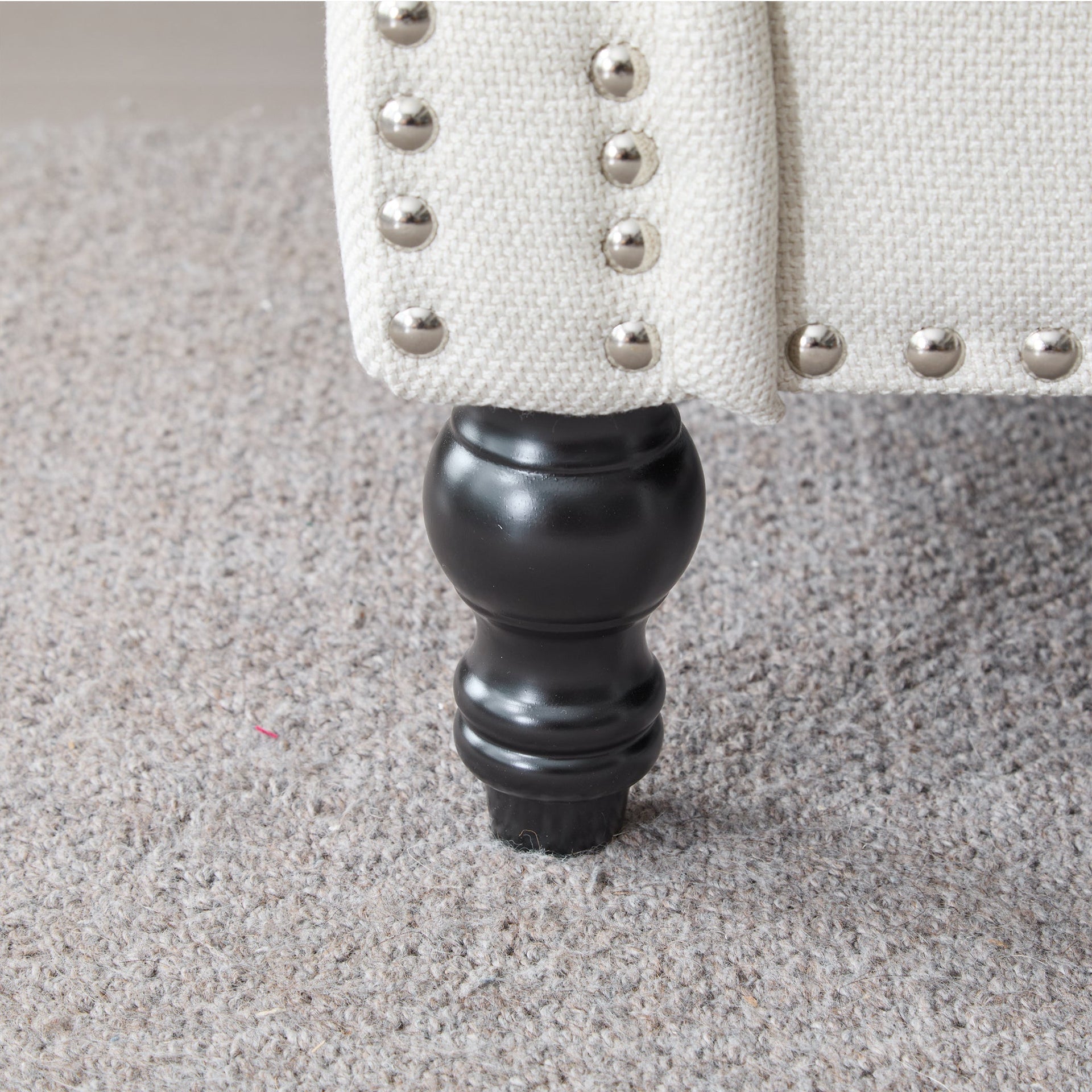 83 Inch Faux Leather Rolled Arm Sofa with Nailhead Trim