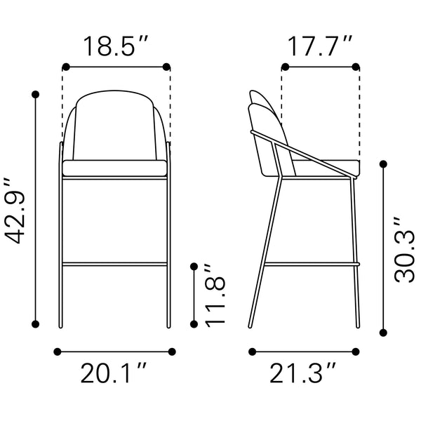 Jambi Barstool (Set of 2) Ivory