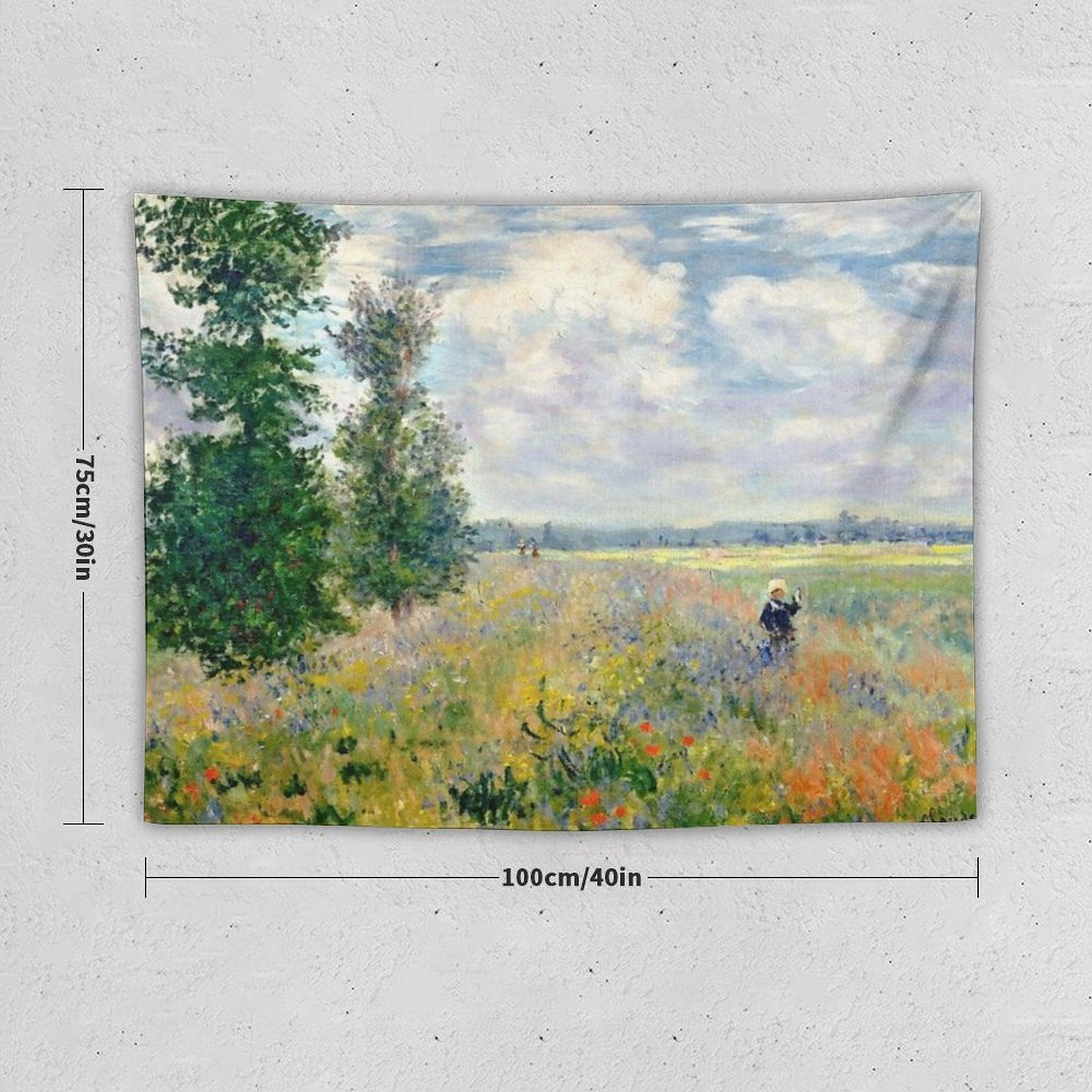 Poppy Fields Near Argenteuil by Claude Monet Tapestry