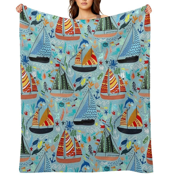 Show Boats Shrink-resistant Throw Blanket