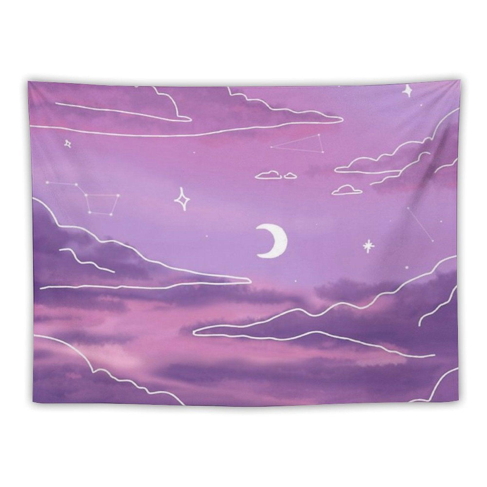 Purple Sunset View Tapestry