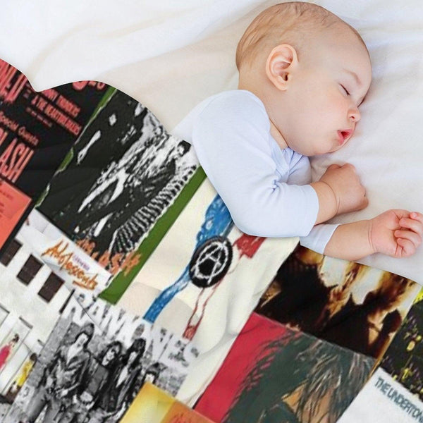 70s Punk Rock Music Throw Blanket
