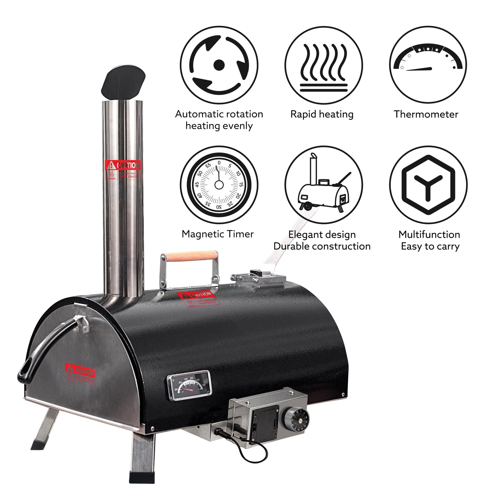 Black Pizza Oven Outdoor 12