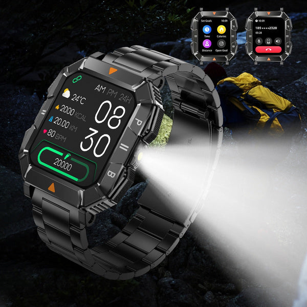 YK03 smartwatch Bluetooth call flashlight sports waterproof heart rate blood oxygen health monitoring