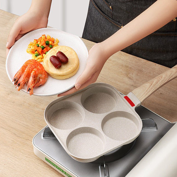 Fried Egg Burger Machine Frying Pan Non-Stick Surface Household Four Hole Breakfast Pan Fried Egg Divine Tool Pancake Pan