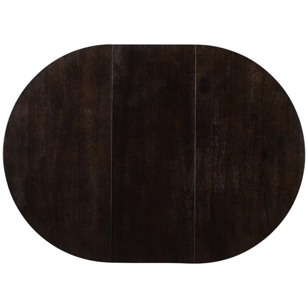 TREXM Farmhouse Round Extendable Dining Table with 16