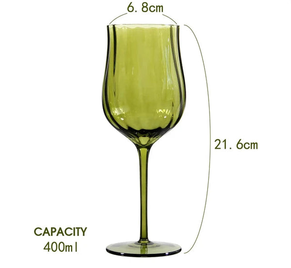 4/2/1Pcs Creative French Medieval Red Wine Glass Hand Blown Margarita Cocktail Goblet Glass Cup Dense Edges Vintage Flower Bloom