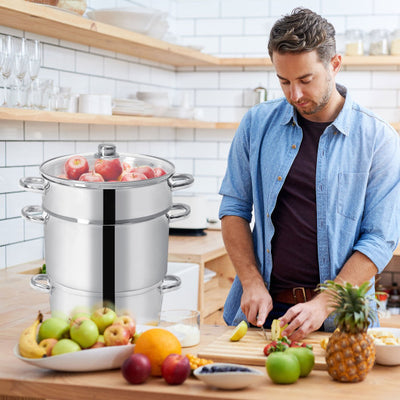 11-Quart Stainless Steel Pan Fruit Juicer Steamer