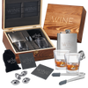 Whiskey Glasses And Football Chilling Stones Gift Set, 2 Whiskey Glasses, 8 Stainless Steel Whiskey Footballs, Coasters, Special Tongs & Freezer Pouch