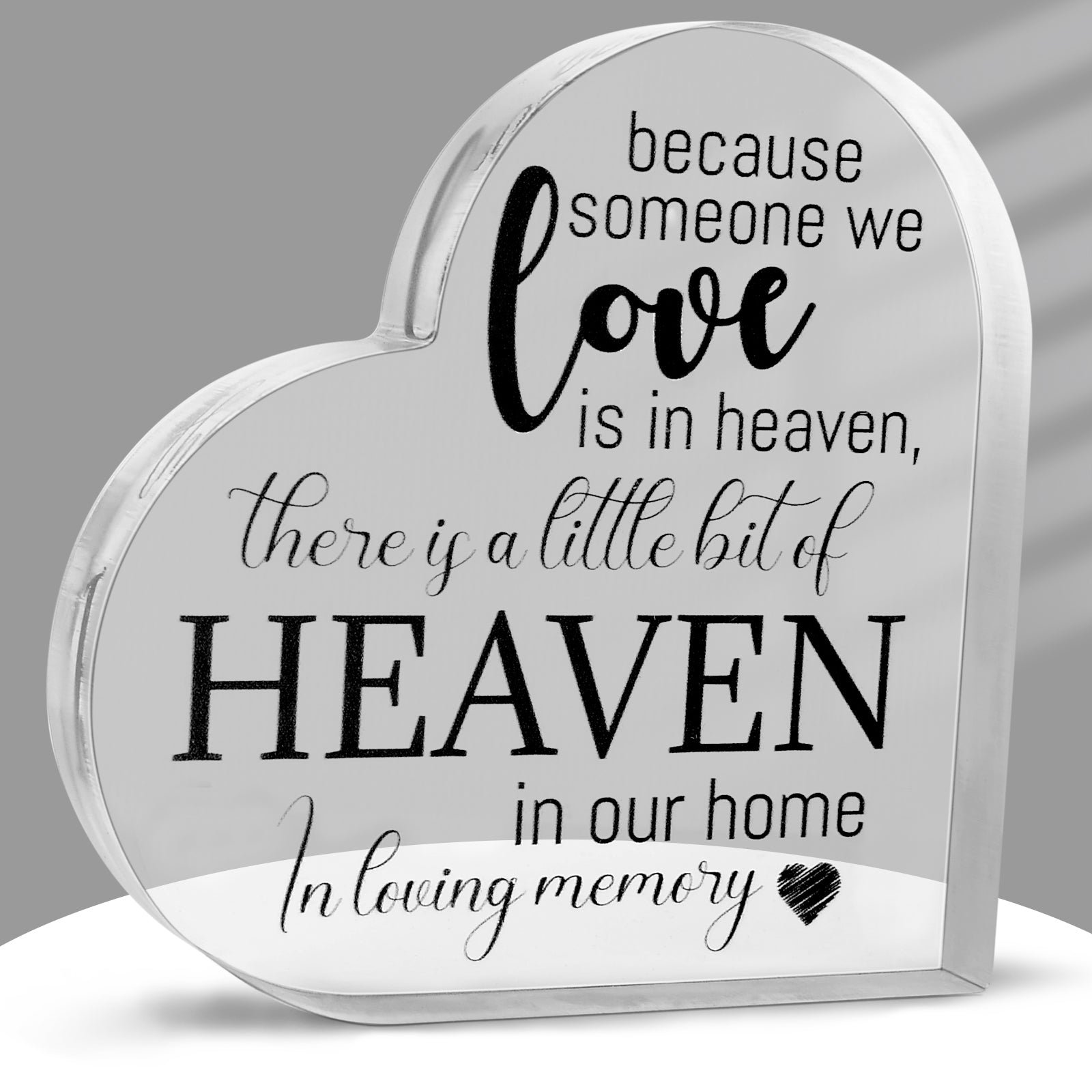 Memorial Heart With Gift Box - Acrylic Heaven In Our Home