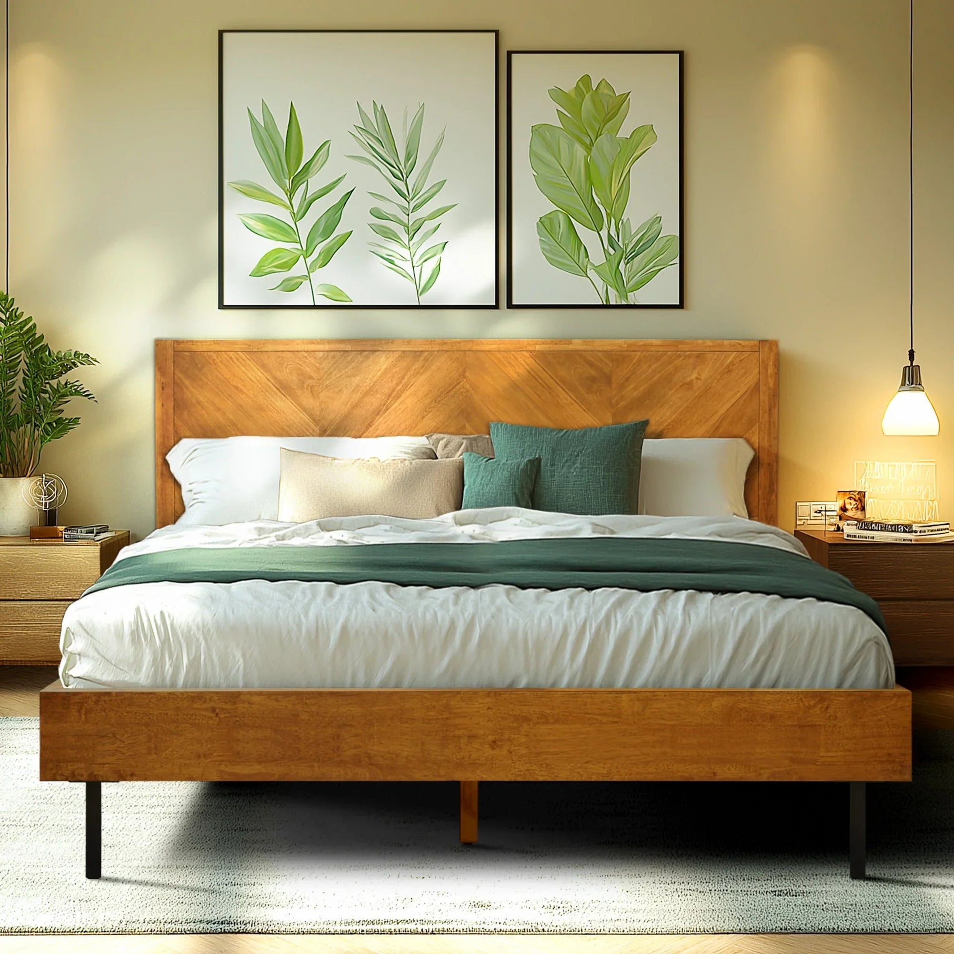 Acacia Alander Deluxe Wood Platform Bed Frame