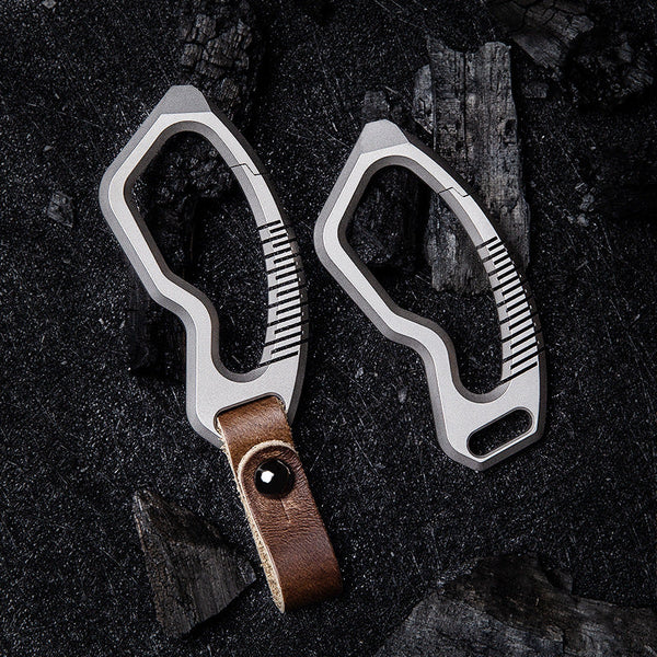 Titanium Alloy Keychain Rings Buckle for Hanging Ornament Wautton Outdoor Gear