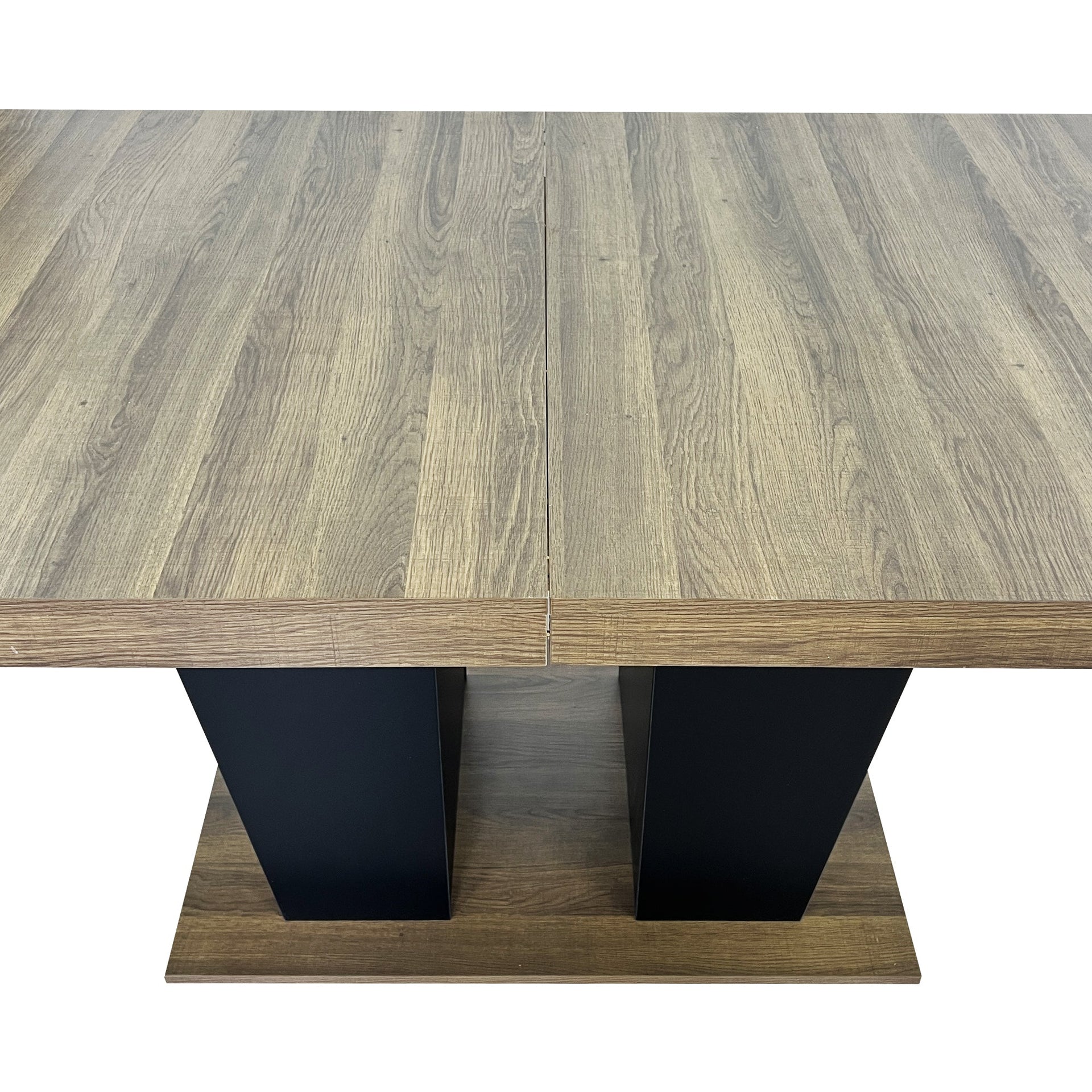 Beige and Brown Extendable Dining Table