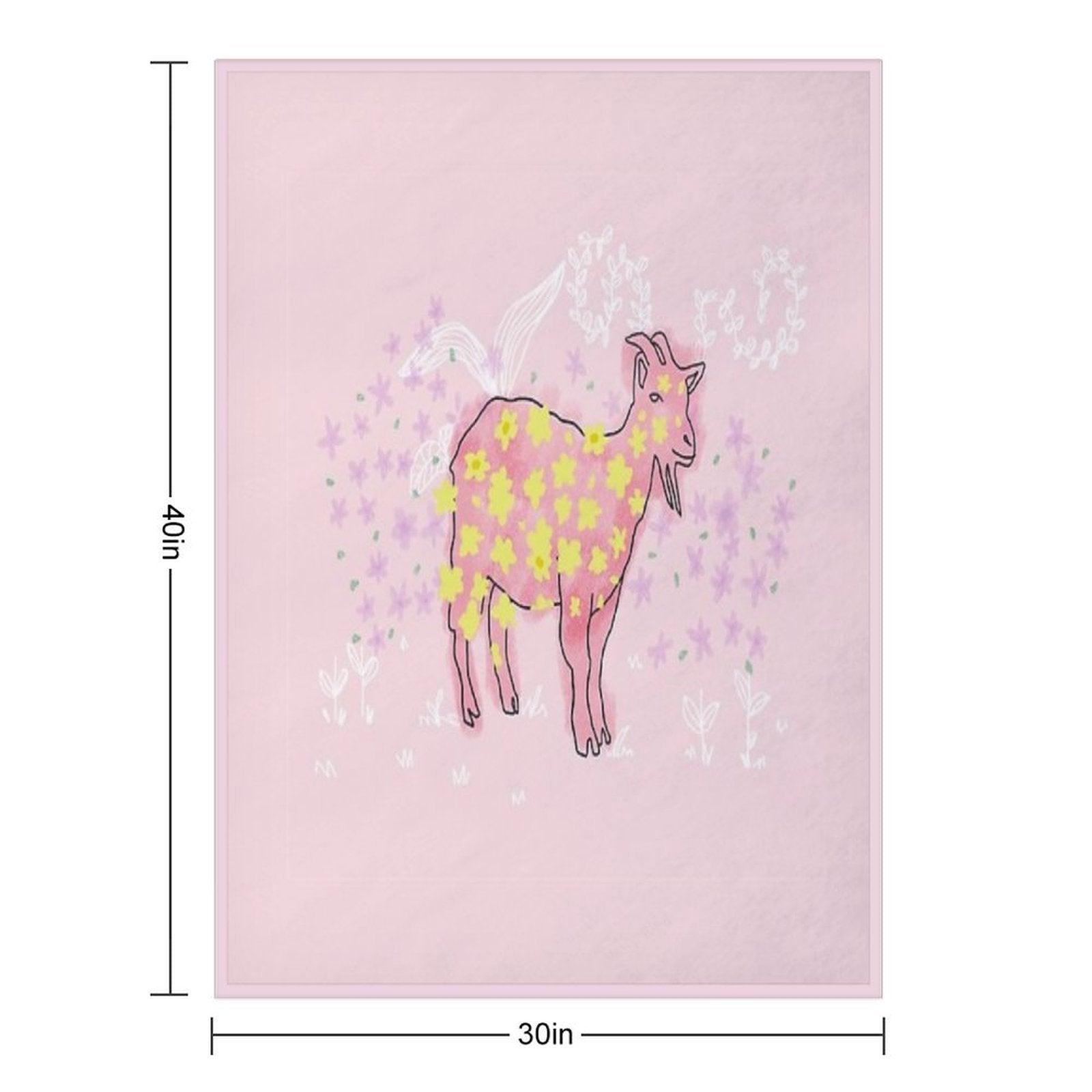 Goat Rolled on Flower Garden Throw Blanket