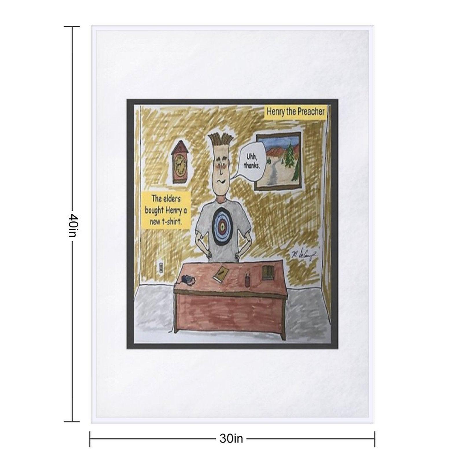 Henry The Preacher with The T-Shirt Bullseye Throw Blanket