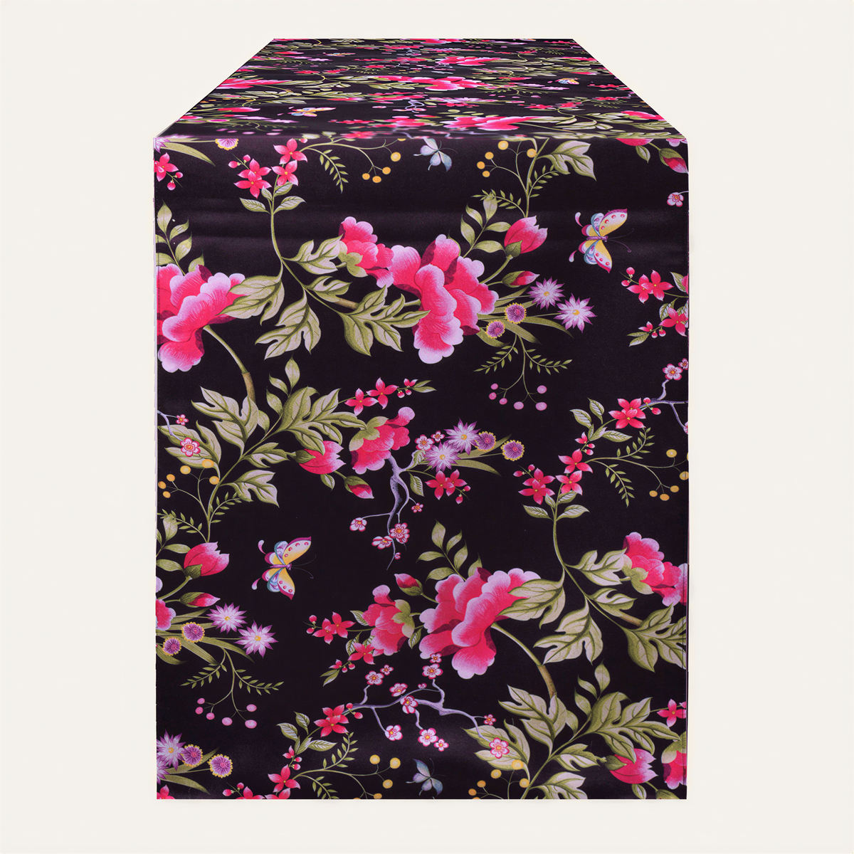 Black Floral Table Runner – Saku Print