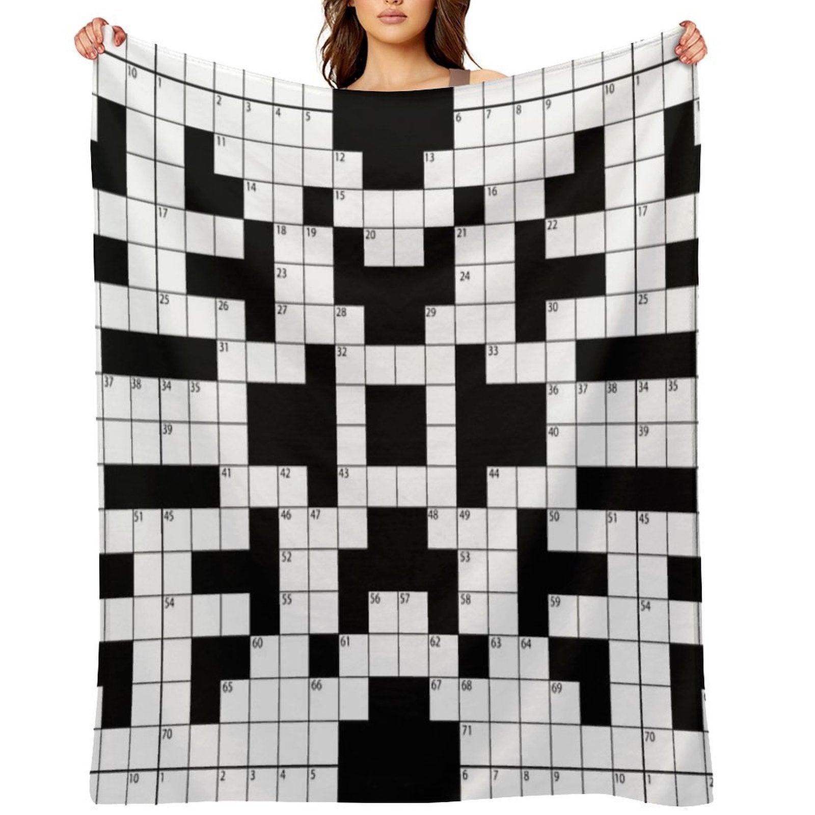 Cool Crossword Pattern Throw Blanket