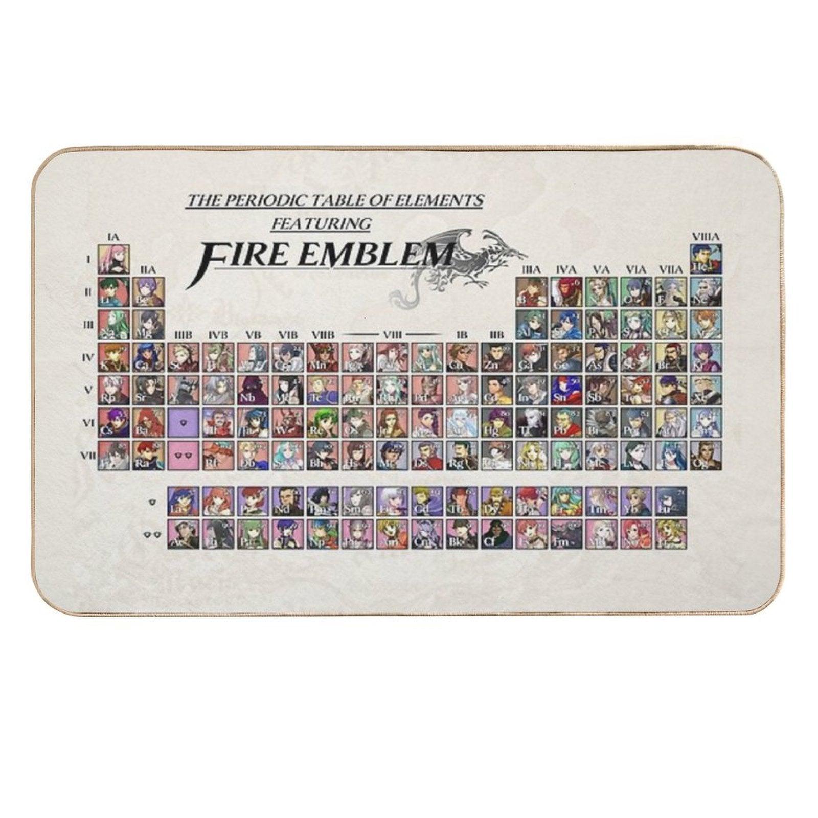 Periodic Table Fire Emblem  Eco-Friendly Bath Mat