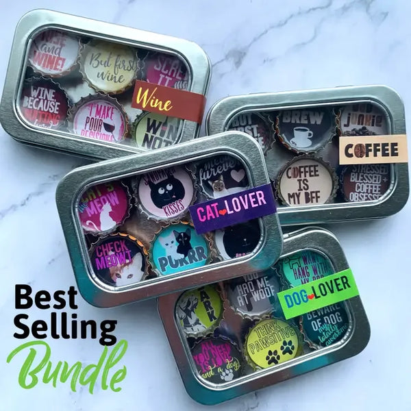 Cat Lover Magnets - Set of 6 - Gifts for You 'n Me