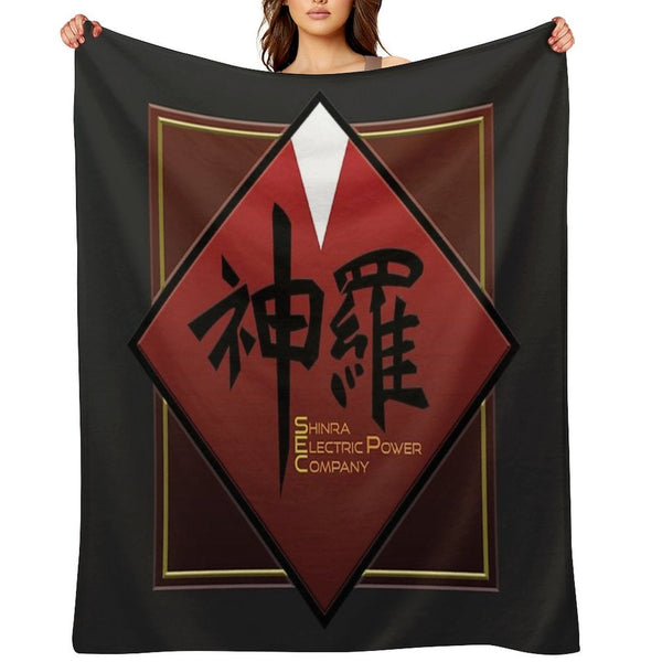 Shinra Electric Power Company Final Fantasy 7 神羅 Easy Care Throw Blanket