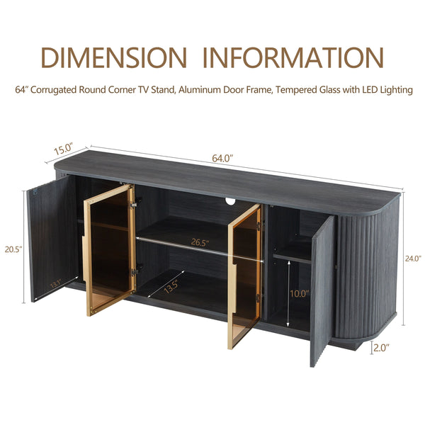 Ripple Modern TV Console – Soft Curves, Natural Wood Look
