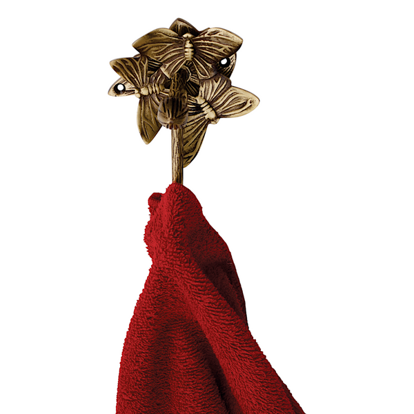 Brass Butterfly Towel Ring - Antique Brass