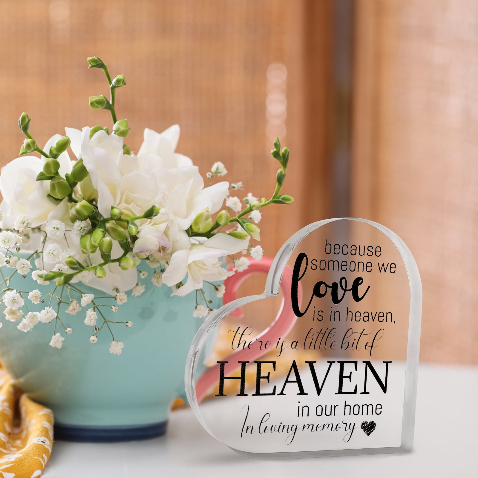 Memorial Heart With Gift Box - Acrylic Heaven In Our Home