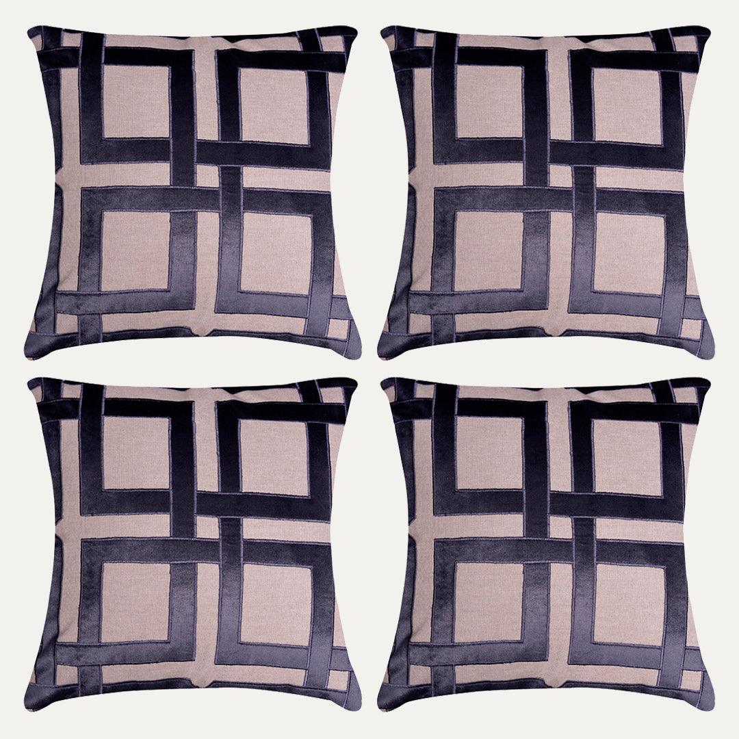 Throw Pillow Covers - Beige Brown Decorative Cushion Covers 20 x 20 Inch