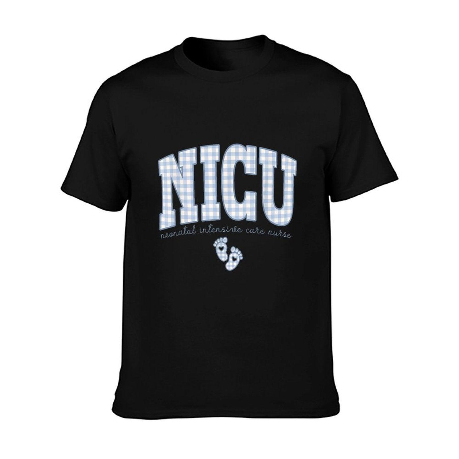Women NICU Neonatal Intensive Care Nurse NICU Nurse Gingham T-Shirt