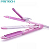 Pritech New Electric 3 In 1 Hair Straightener Curling Irons For Wet&Dry Professional Hair Curler Styling - Pink