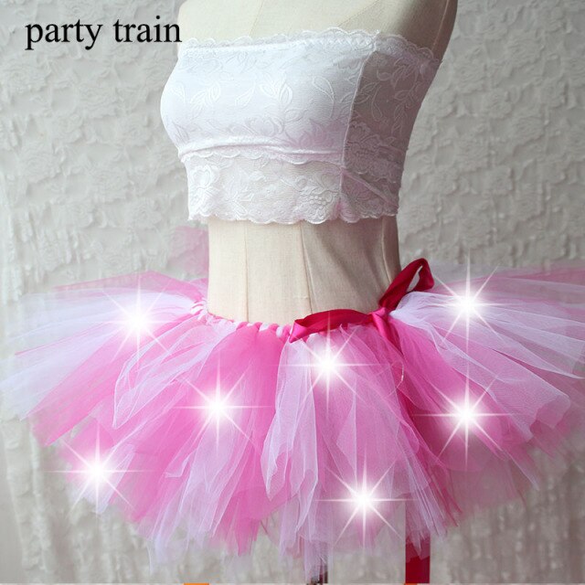 Arrival Women Tulle Tutu Skirt Sexy Mini Fancy Adult Petticoat Fluffy Yarn Ballet Dance Halloween Led Light Up