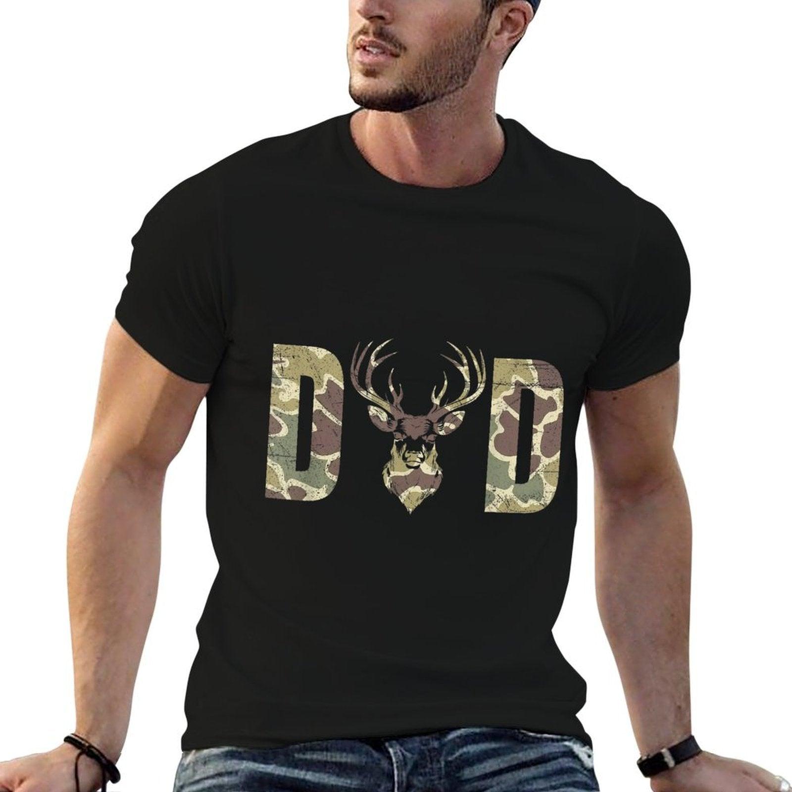 Old School Camo Dad Hunting, Camouflage Deer Father's Day T-Shirt